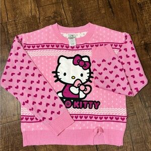 Hello Kitty Pink Sweater with Heart Pattern